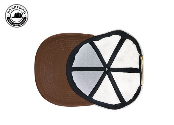 Dentro del sombrero de camionero bordado bordado marrón personalizado