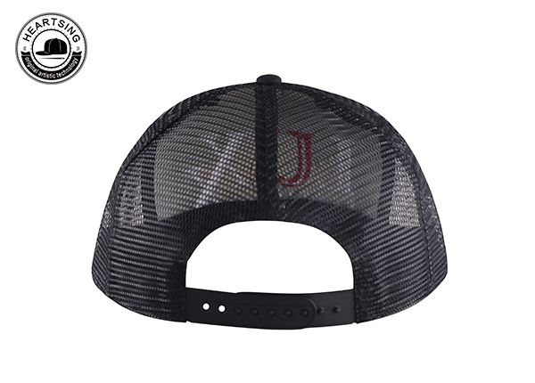 Atrás del sombrero de snapback de malla negra personalizada con Bonderbill rojo