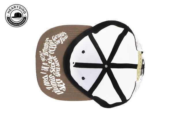 Dentro de la gorra de béisbol de malla blanca de 6panel de 6 panel personalizada