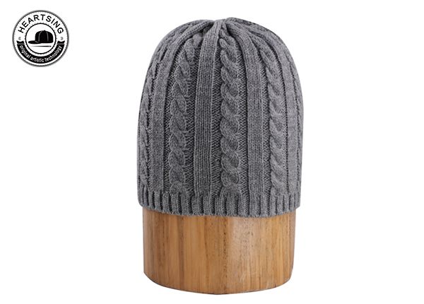 Gorro de gorro personalizado moda personalizada de invierno gris beanie-b003