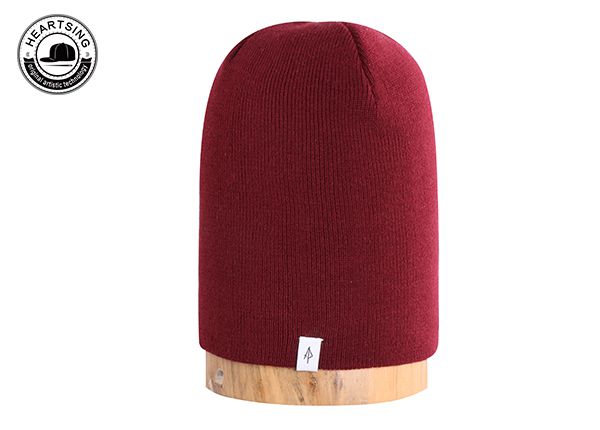 Gorro de gorro personalizado Fashion Fashion Custom Winter Wine Red Beanie-B005