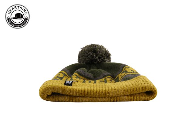 Gorro de gorro personalizado Moda personalizada Invierno de color verde amarillo beanie beanie-b006
