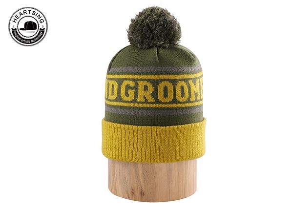 Gorro de gorro personalizado Moda personalizada Invierno de color verde amarillo beanie beanie-b006