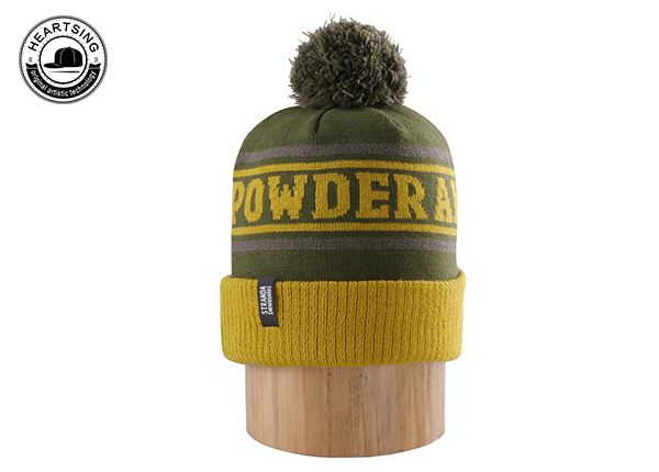 Gorro de gorro personalizado Moda personalizada Invierno de color verde amarillo beanie beanie-b006