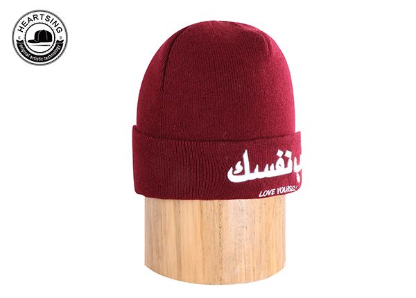 Hombo de gorro personalizado Fashion Custom Winter Red Beanie-B007