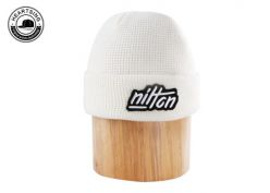 Gorra blanca de gorro blanca holgada personalizada con gorros de punto de invierno suave y cálido Hat-B013