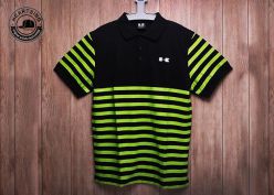 Camisetas al por mayor Fashion Fashion Green Black Cotton Tint Camiseta-Tsh009