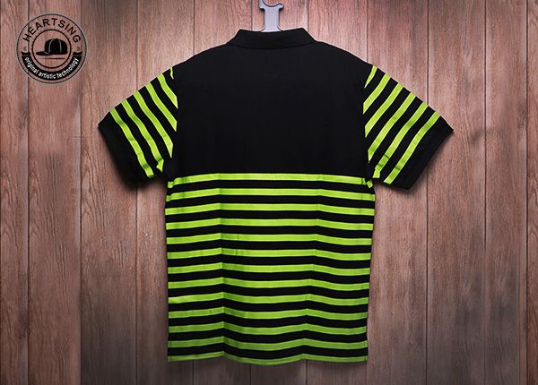 Camisetas al por mayor Fashion Fashion Green Black Cotton Tint Camiseta-Tsh009