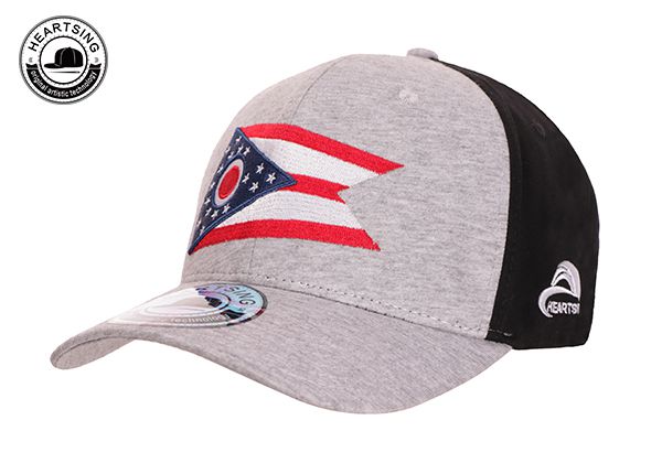 Inclinación de gorra de béisbol personalizada gris y negro