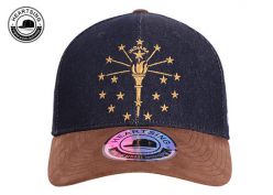 Sombrero de béisbol de bosque de gamuza marrón con cierre de correa de cuero