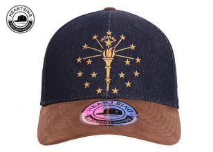 Sombrero de béisbol de bosque de gamuza marrón con cierre de correa de cuero