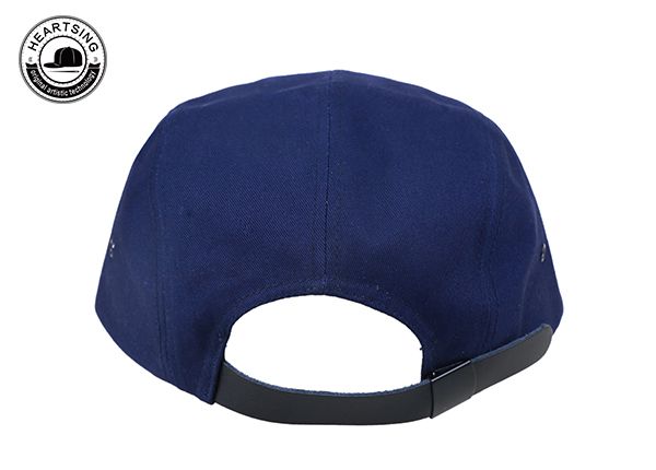Back of Navy Camo sin estructurar el sombrero de 5 paneles con correa de cuero