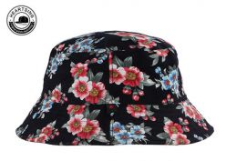 Sombrero de cubo de flores negras para mujeres sombreros de cubo de estampado floral personalizado