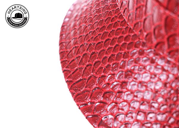 Borde de la piel de la serpiente para hombre sombreros de cubo de cuero rojo con etiqueta de cuero