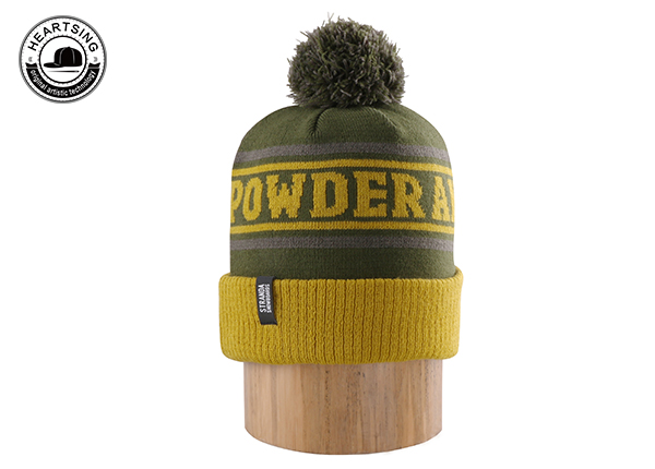 Al por mayor al por mayor la moda de moda de invierno, un gorro de punto de color verde amarillo