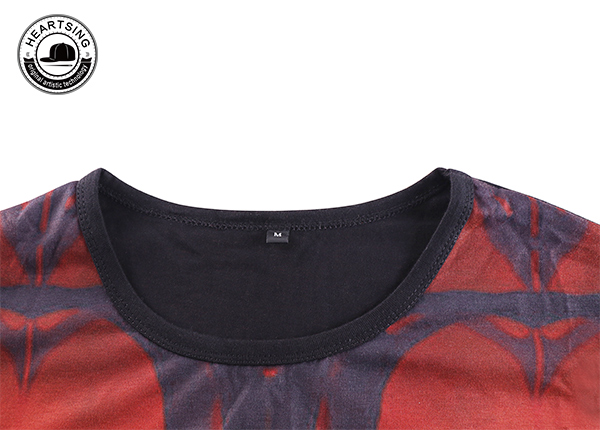 Camiseta de estampado de algodón negro de moda rojas de moda personalizada. JPG