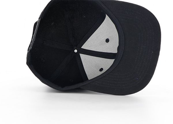 Dentro del sombrero de billete plano de Snapback negro con logotipo de bordado 3D