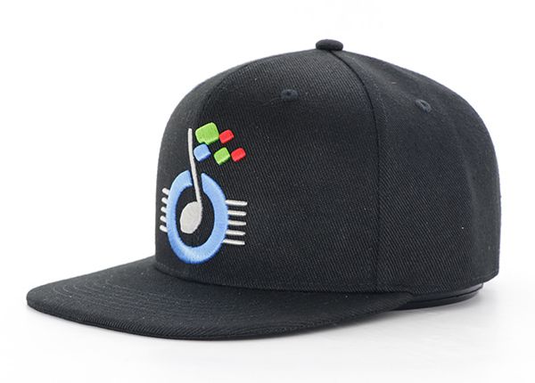 Slant of Black Snapback Flat Bill Hat con logotipo de bordado 3D