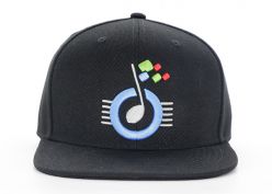 Sombrero de bordado plano de snapback negro bordado 3D tapa plana Snapback sombrero