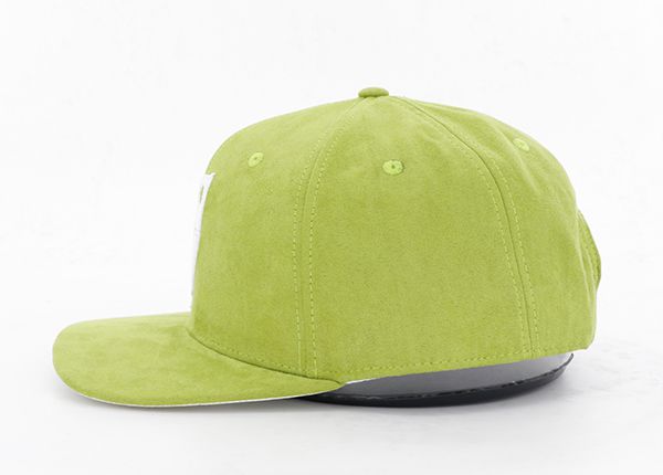 Lado del bordado de gamuza oliva verde gorra snapback