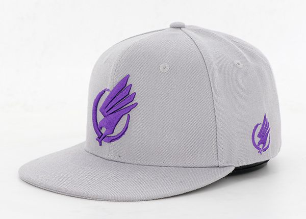 Inclinación de bordado acrílico bordado gris snapback tapa