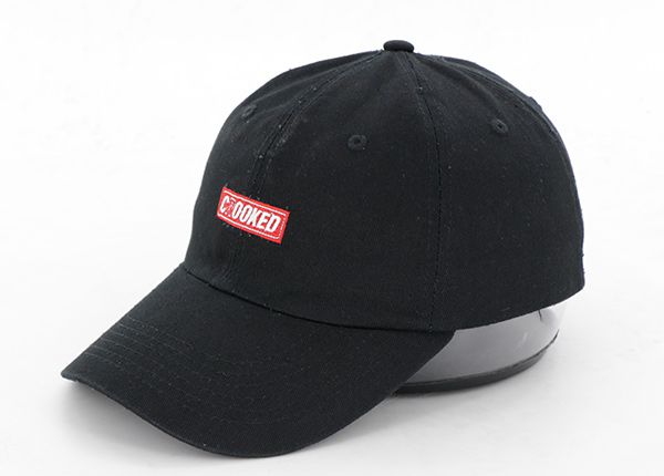 Slant de sombrero de papá de algodón negro con liso negro personalizado