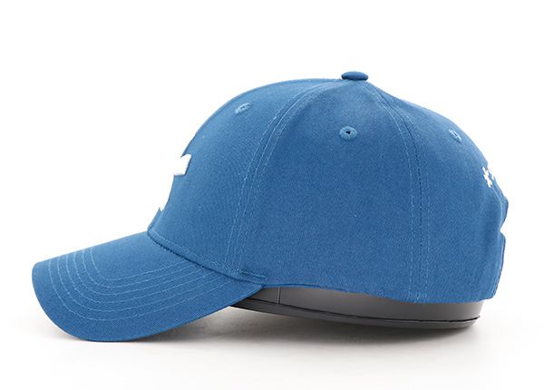 Lado de la gorra de béisbol bordada de azul personalizado