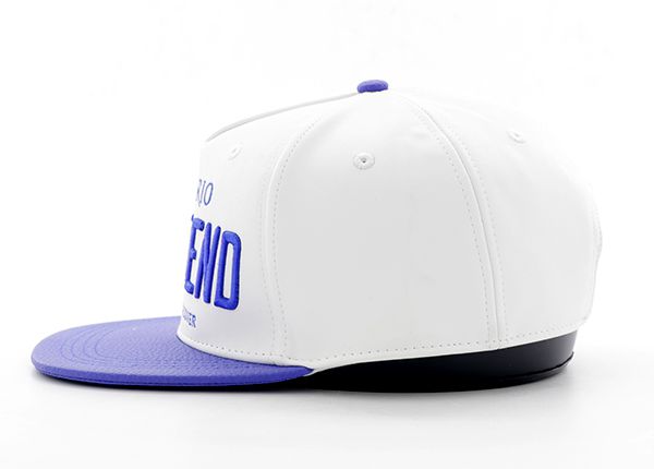 Lado del hombre personalizado 5 panel de cuero blanco Tapa de cuero snapback