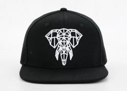 Sombreros snapback bordados de snapback de 6 paneles negros de 6 paneles