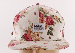 Hombres de algodón crema de algodón Floral Tapa Snapback Snapback Floral Snapback Sombreros