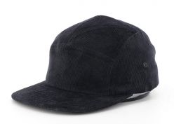 All Black Corduroy Blank 5 Panel Hat al por mayor