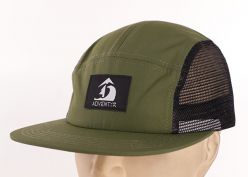 Sombrero de malla de 5 panel Vintage personalizado con cierre de strapback de nylon