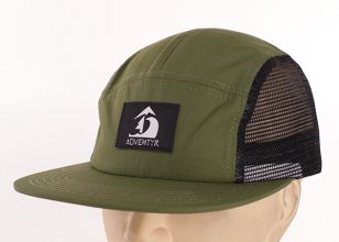 Sombrero de malla de 5 panel Vintage personalizado con cierre de strapback de nylon
