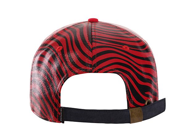 Espalda de cuero rojo negro hipster snapbacks rayas
