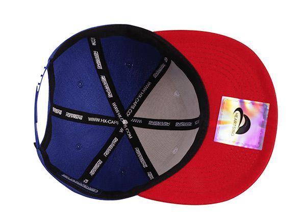 Dentro del sombrero Snapback de hip hop azul blanco personalizado