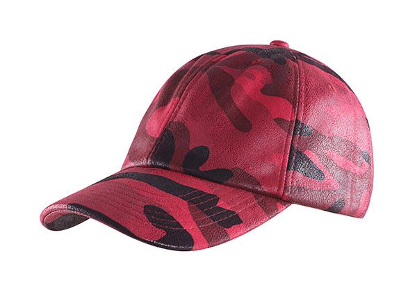 Slant of Red Camo Leather Strap Baseball Baseball