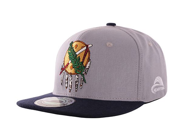 Inclinación de 6 panel de 6 paneles para hombre gris claro Vintage Snapback Snapback con Navy Bill