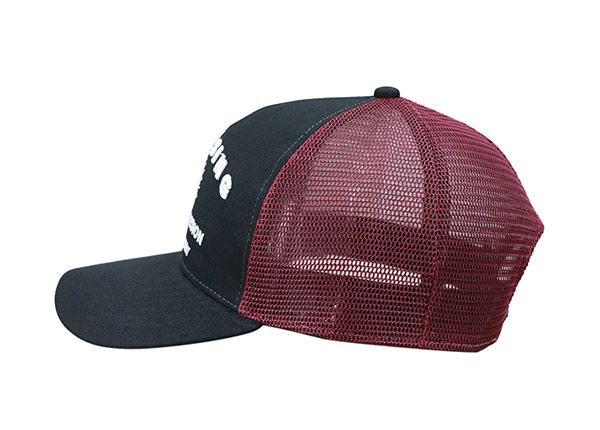 Lado del sombrero de malla de caza negro personalizado