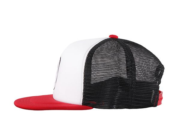 Lado del sombrero de camionero de espuma blanca impresa personalizada