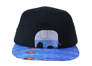 5 paneles de sombrero de pesca Fashion Black Five Camp Camp Camp Cap
