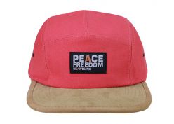 Red 5 panel de panel con borde de gamuza caqui