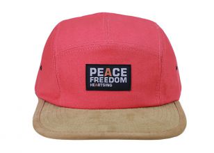 Red 5 panel de panel con borde de gamuza caqui