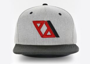 Hombo bordado personalizado de Snapback negro y gris con factura plana