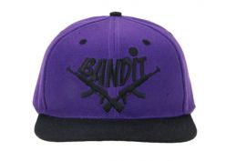 Sombrero snapback negro y morado con cierre ajustable de metal