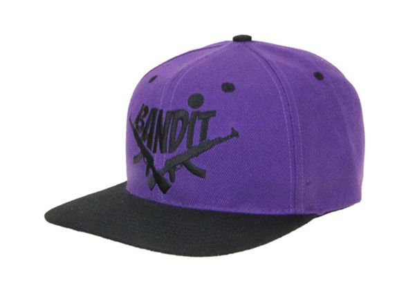 Slant of Black y Purple Snapback con cierre ajustable de metal