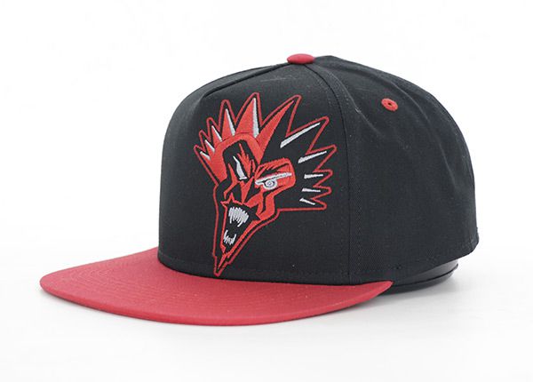 Slant of Black and Red Snapback con logotipo de bordado 3D