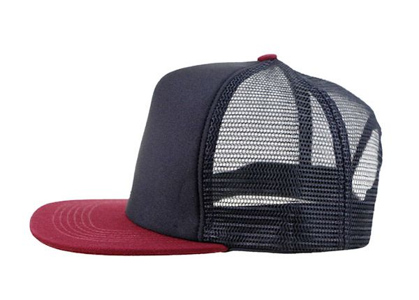 Lado del sombrero de espuma de camionero snapback en blanco personalizado