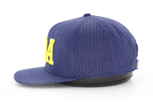 Lado de los sombreros de camionero snapback azul personalizado con factura plana
