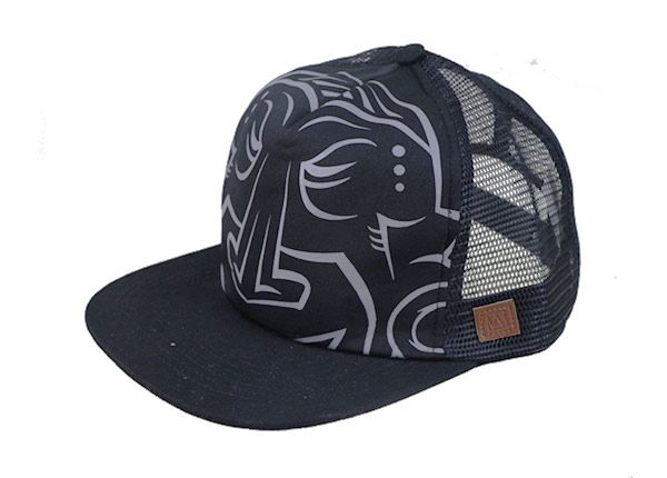Inclinación del sombrero de camionero snapback de plano negro personalizado personalizado