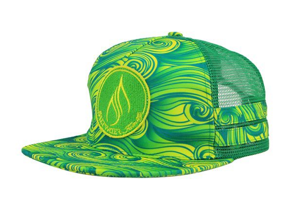 Inclinación del sombrero de camionero snapback verde fresco con parche